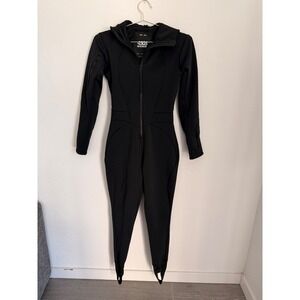 ASOS 4505 Ski and Snow Womens Black Softshell Hooded Ski Suit Stirrup US 4 NWT
